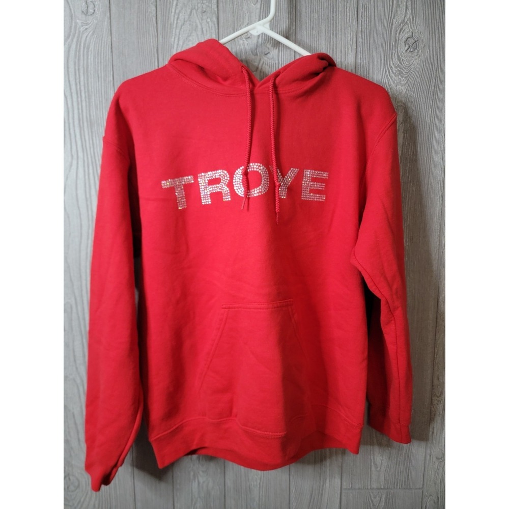 ♡Troye Sivan Womens Red Rhinestone‎ Hoodie Size Small, cotton/poly Blend.